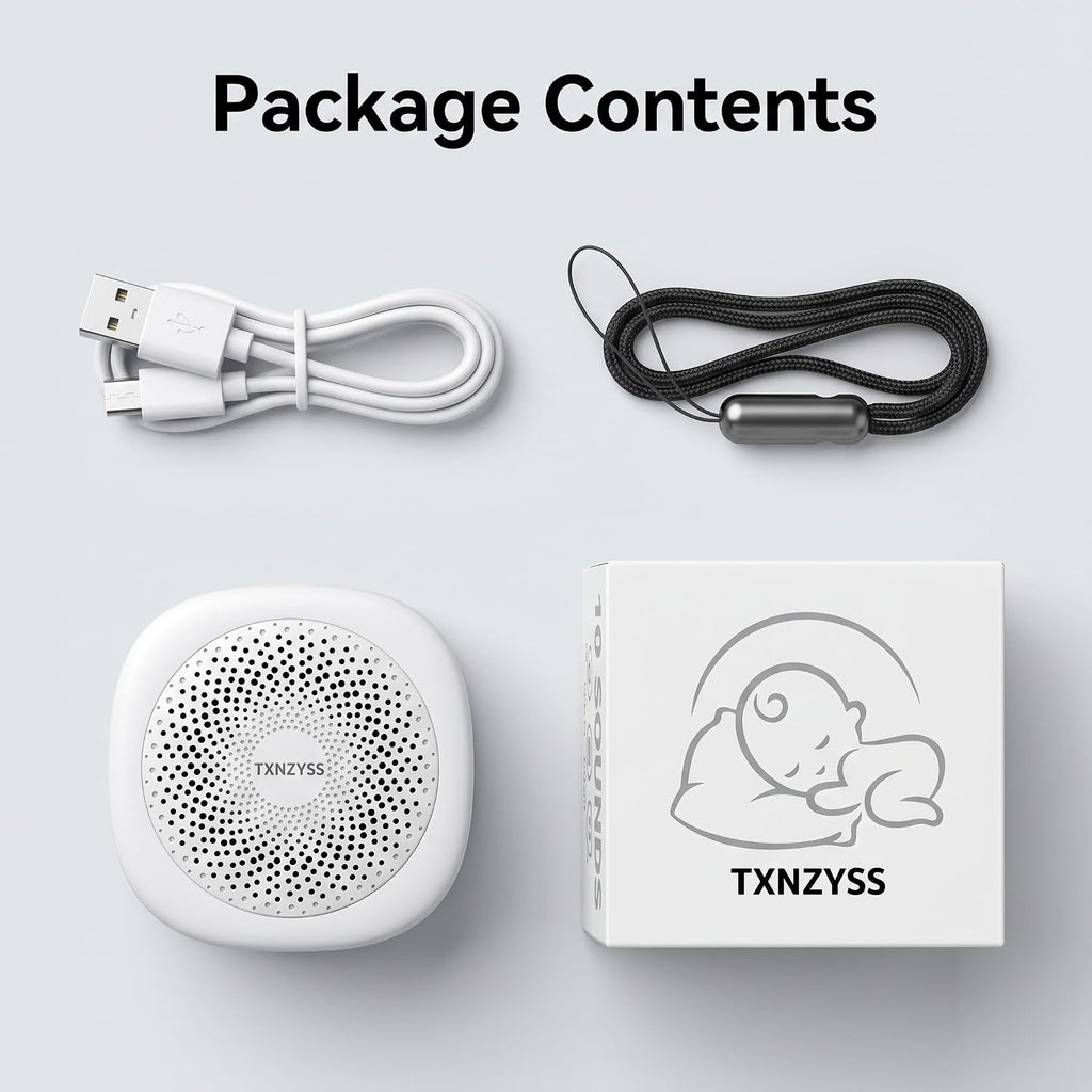 TXNZYSS White Noise Machine Mini for Travel, Small Sound Machine for Adults, Baby, Pet 10 Soothing Sounds,4 Timers, Battery Sleep Mach…