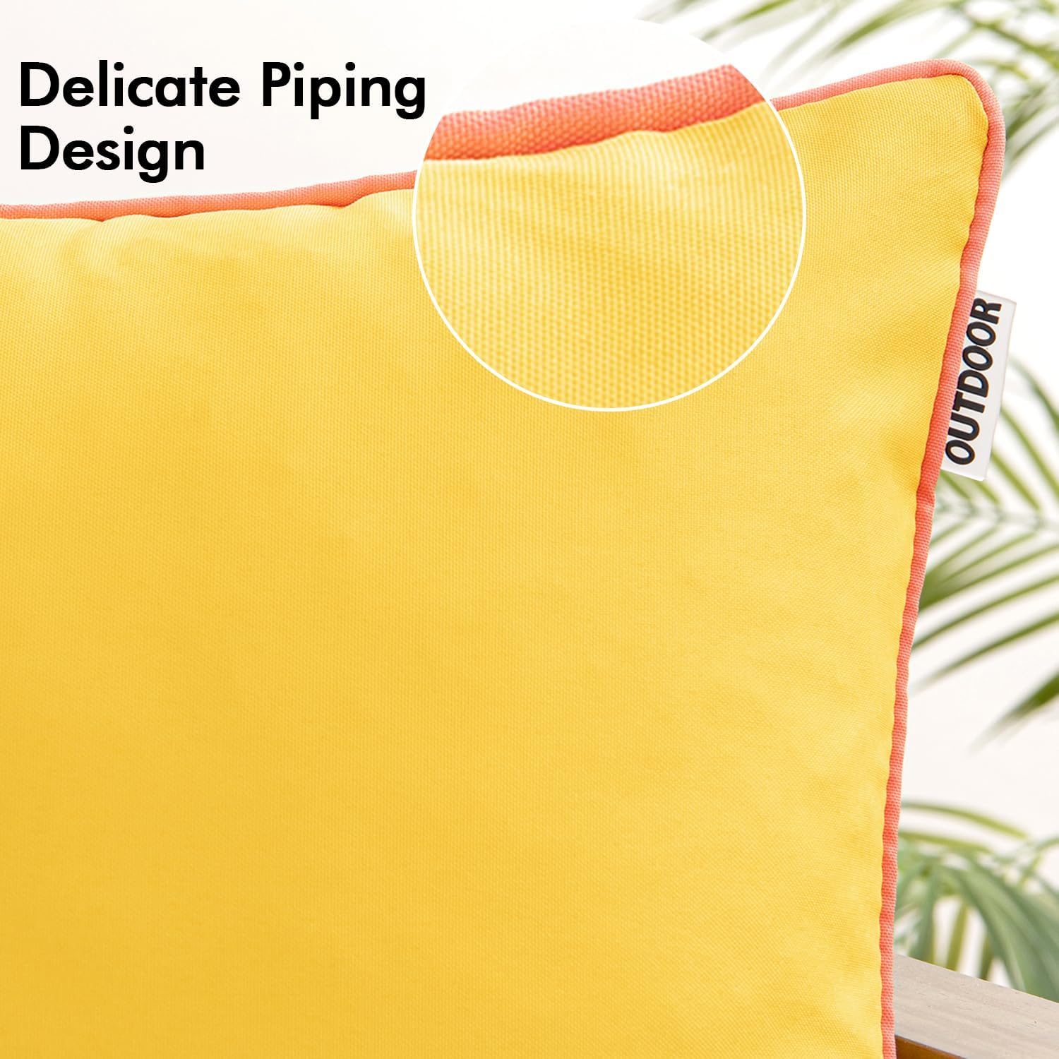 MIULEE Pack of 2 Outdoor Waterproof Throw Pillow Covers Decorative Outdoor Pillowcases Piping Edge Water Resistant Cushion Covers for…