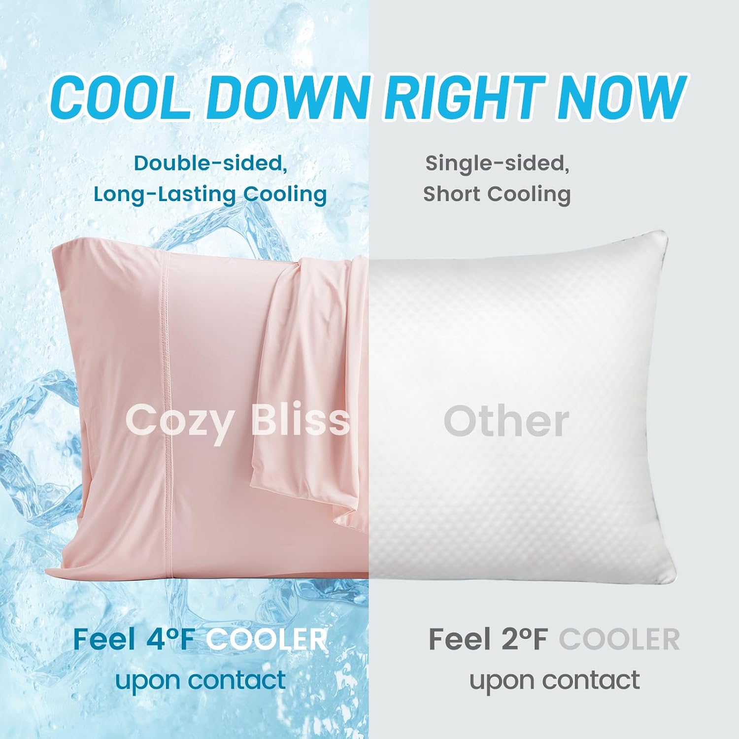 CozyBliss Cozy Bliss 2pcs Cooling Pillow Cases Set for Hot Sleepers & Night Sweats, Q-Max 0.5 Silky Wrinkle-Free Pillow Covers with Envelop…