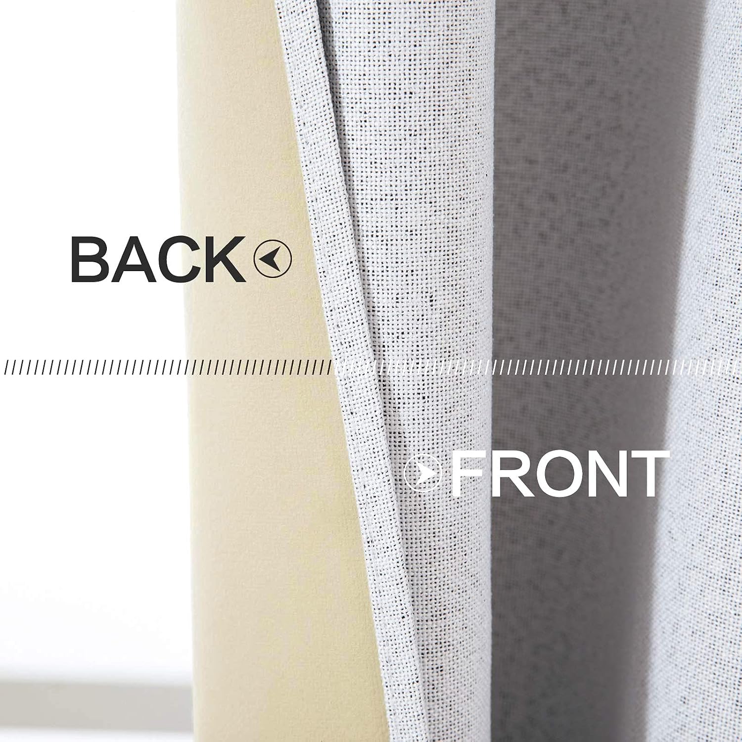 Miulee Linen Texture 90 Inches Curtains for Bedroom 100% Blackout Thermal Insulated Grayish White Grommet Darkening Curtains for Living Roo…