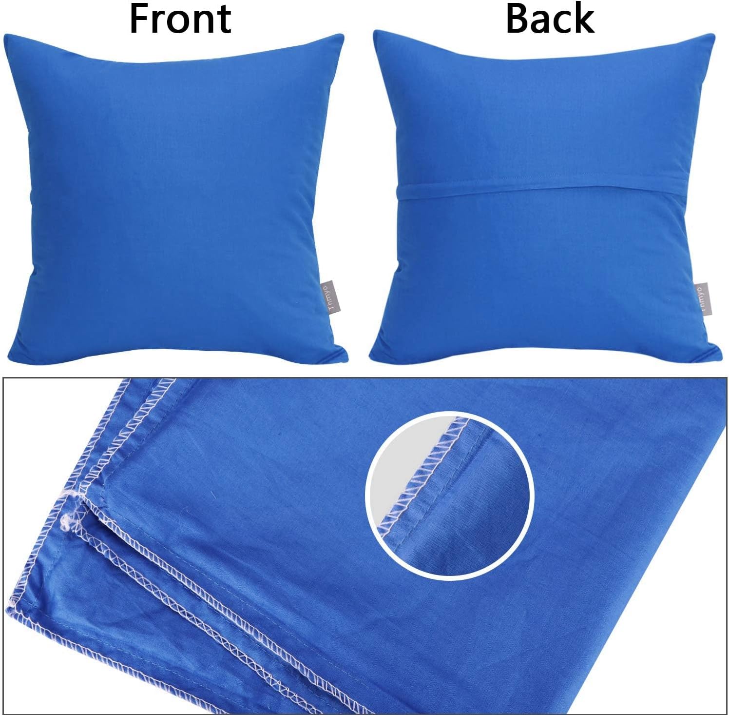 Thmyo 4-Pack 100% Cotton Comfortable Solid Decorative Throw Pillow Case, Thmyo Square Cushion Cover Pillowcase Sublimation Blank Pillow Cove…