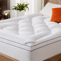 Bedlore Twin XL Mattress Topper, Thick Pillow Top Pad for Back, Cooling Soft Mattress Cover with Deep Pockets 6-15 inch 15 inch White