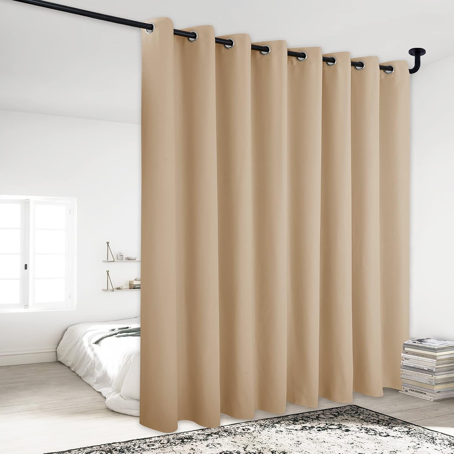 NICETOWN Thick Blackout Curtain and Drape - (120 x 84, Biscotti Beige, 1 Panel) Thermal Insulated Grommet Top Window Drapery for Bedroom…