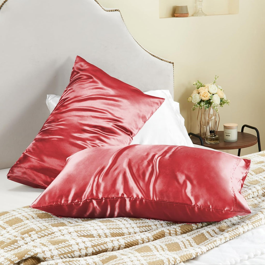 Bedelite Satin Pillowcase for Hair and Skin, Super Soft and Cooling Similar to Silk Pillow Cases 2 Pack with Envelope Closure, Gift for Wom…