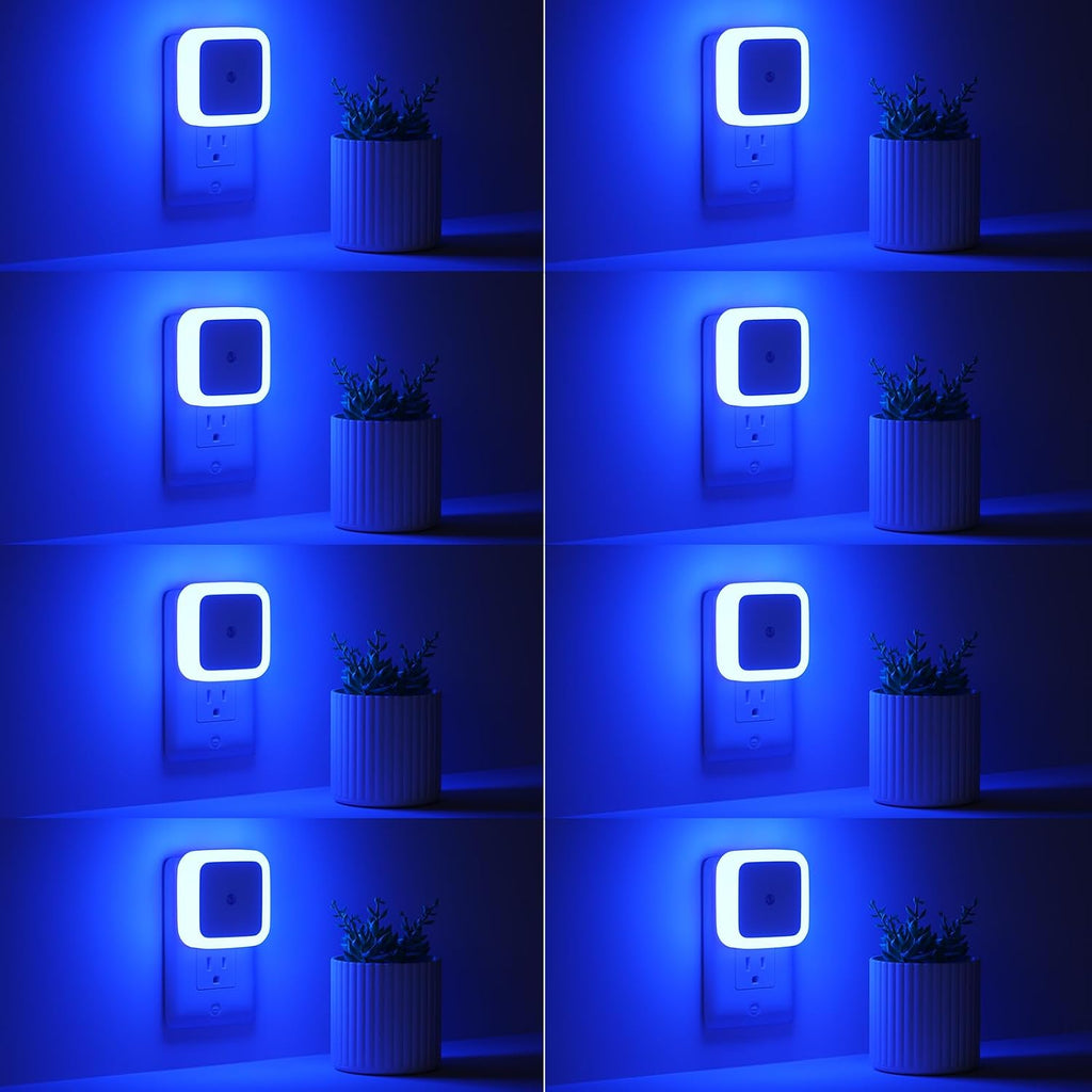 Sujeet Night Light, Night Lights Plug into Wall 8-Pack, Nightlight Plug in Night Light, Dusk to Dawn Night Lamp Led (Blue)