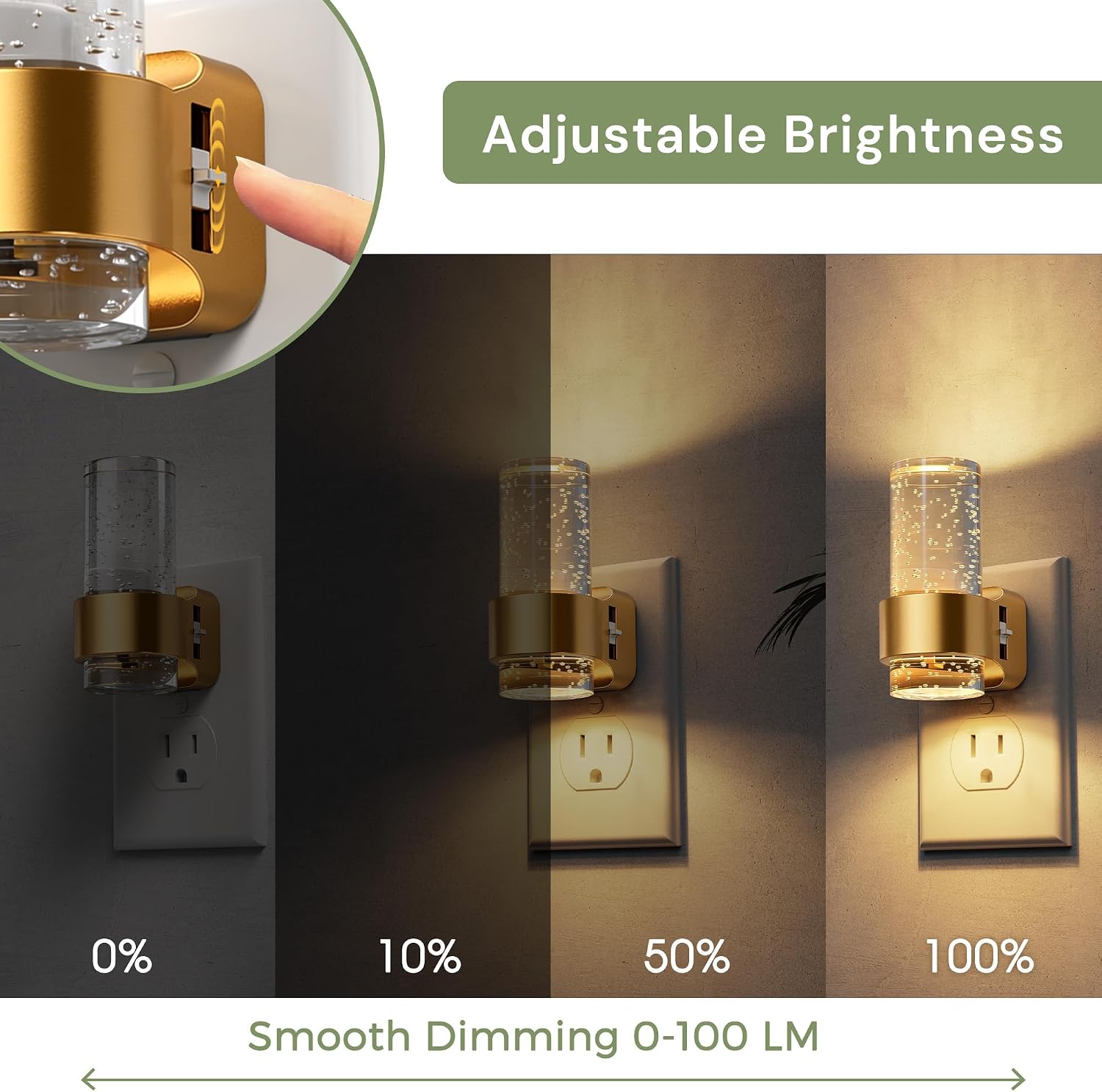 L LOHAS LED Night Lights Plug into Wall, 4 Pack Mini Dimmable Night Light with Dusk-to-Dawn, Soft White/Cool White/Amber 3 Light Color…
