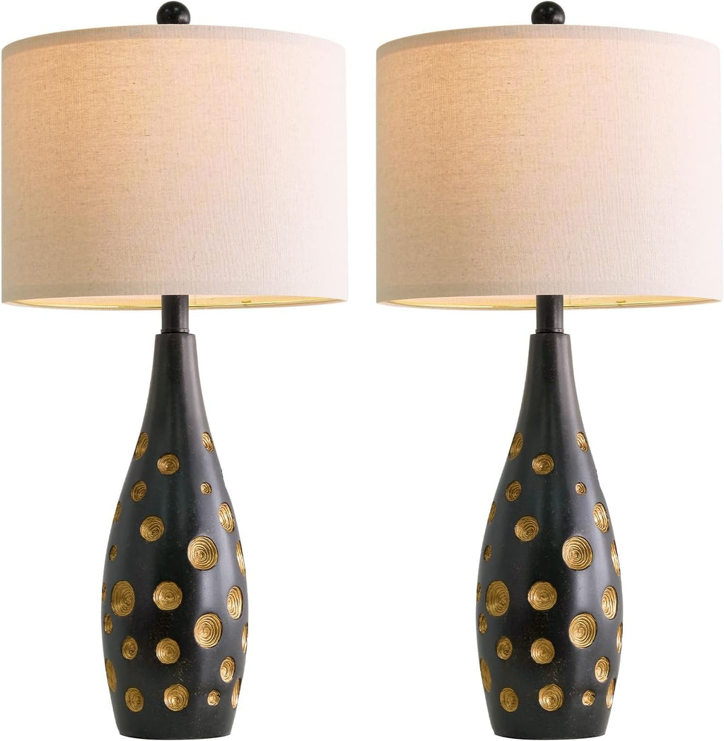 BOBOMOMO 26” Table Lamps Set of 2 for Living Room Bedroom, Modern Gold Accent Bedside Lamps with Linen Shade & Rotary Switch, Modern…