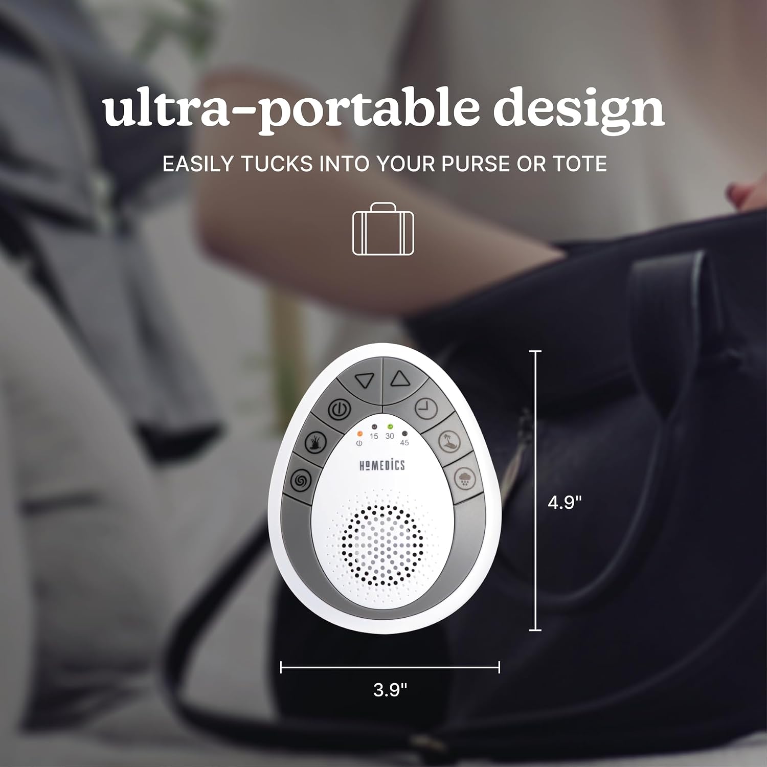 Homedics White Noise Sound Machine, Small Travel Sound Machine with 4 Relaxing Nature Sounds, Portable Sound relaxation for Home, Office…