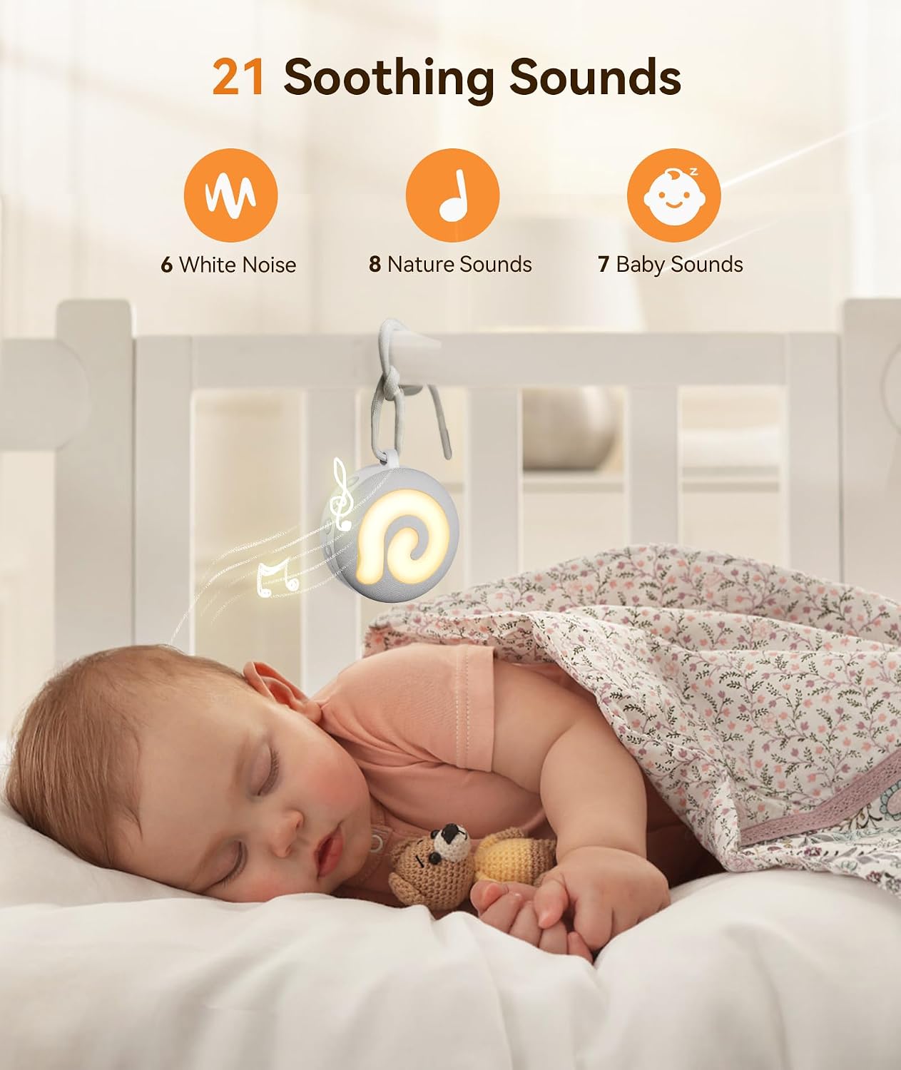 Dreamegg Portable Sound Machine Baby - D11 White Noise Machine for Baby Sleeping with Night Light, White Noise, Lullaby, Nature Sounds…