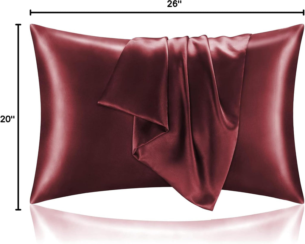 Bedelite Satin Pillowcase for Hair and Skin, Super Soft and Cooling Similar to Silk Pillow Cases 2 Pack with Envelope Closure, Gift for Wom…