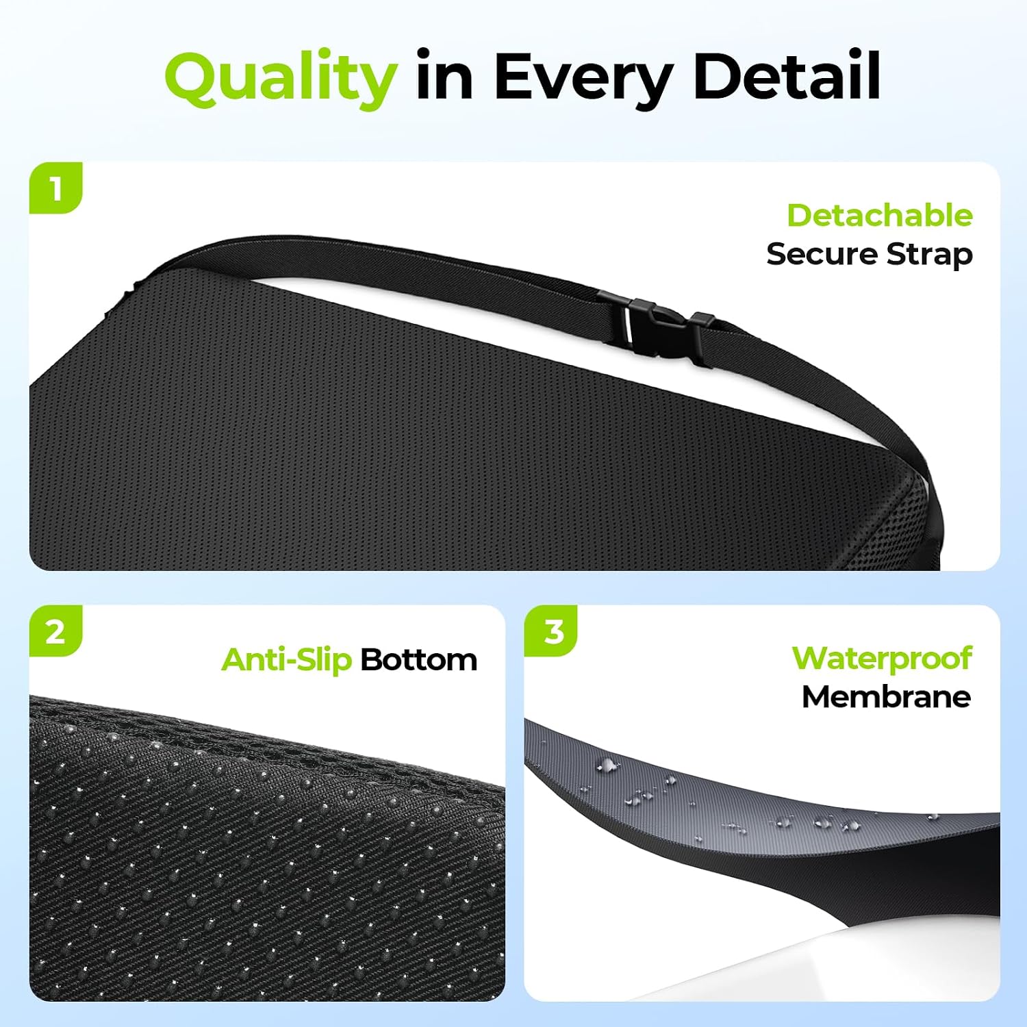 Auvon Cooling Gel Wheelchair Seat Cushion for Sciatica, Back, Pressure Sore and Ulcer, Breathable Memory Foam Chair Cushion with Waterproo…