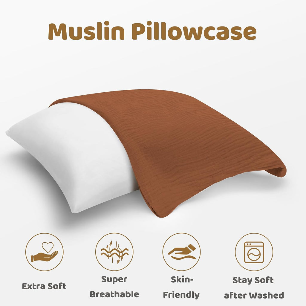 ProGoleem Pro Goleem Toddler Pillow with 100% Muslin Cotton Pillowcase – 13x18 Ultra Soft, Breathable & Machine Washable Kids Pillow for Sl…