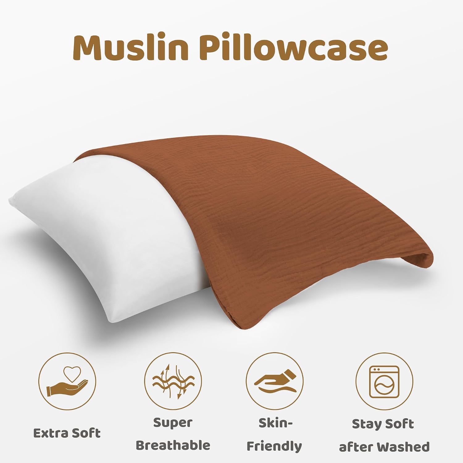 ProGoleem Pro Goleem Toddler Pillow with 100% Muslin Cotton Pillowcase – 13x18 Ultra Soft, Breathable & Machine Washable Kids Pillow for Sl…