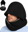 Dot&Dot Travel Pillow Neck Pillow with Hood for Airplane Sleeping, Memory Foam Pillow with Chin Support, Detachable Hoodie, Washable…