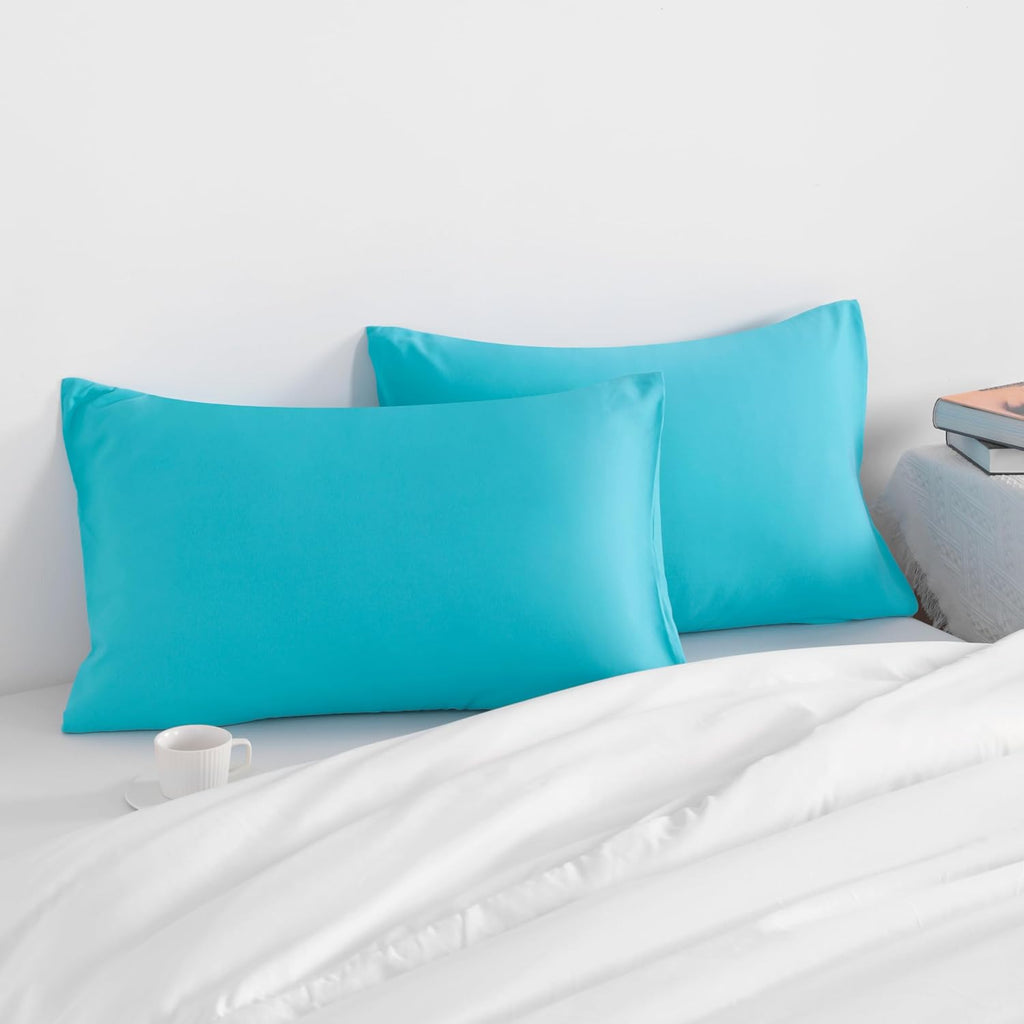 Ntbay Toddler Pillow Cases Set of 2, 2 Pack Brushed Microfiber 14x20 Pillow Cases, Soft, Wrinkle, Fade, Stain Resistant Blue Pillow Cases w…