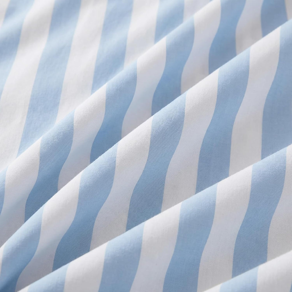 Merryword Standard Size Pillowcases, 100% Cotton Pillow Cases, Blue and White Striped Pillowcases, Soft Breathable Wide Stripe Pillow Cover…