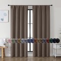 Simplebrand Ava Brown Blackout Curtains for Bedroom, 72 Inch Length, 2 Panels Set, Privacy Thermal Insulated Rod Pocket Window Curtains, W4…