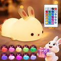 One Fire Bunny Squishy Gifts for Kids Night Light with Remote, 16 Colors+5 Brightness Cute Lamp, Fidget Bunny Stuff/Toys for Baby Toddler…