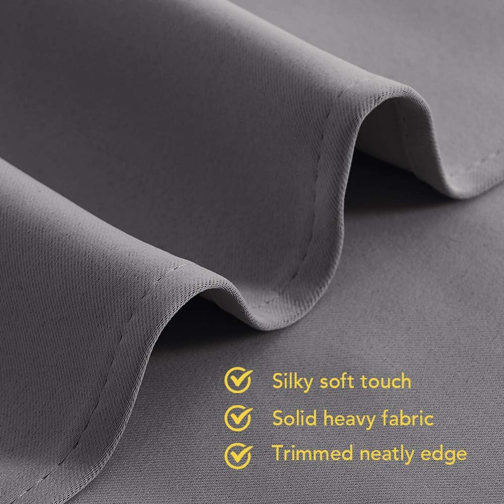 NICETOWN Grey Blackout Curtain Panels for Bedroom, Thermal Insulated Grommet Top Blackout Draperies and Drapes for Basement (2 Panels…