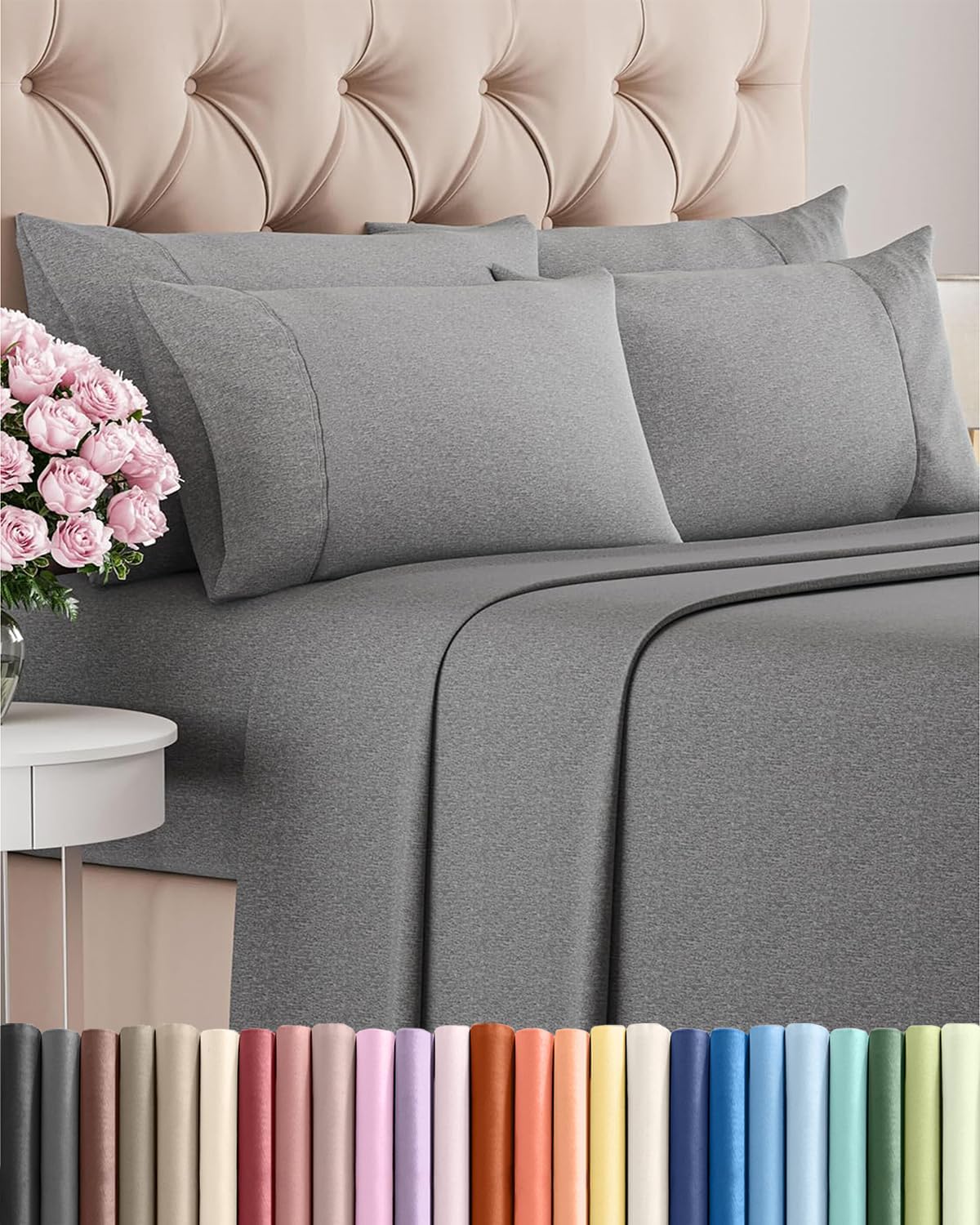 King 6 Piece Sheet Set - Comfy, Breathable & Cooling - Soft Hotel Luxury Bedding for Women, Men, Kids, Teens and Children - 1 Flat & 1…