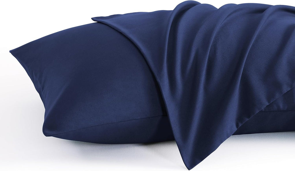 Ntbay Toddler Pillow Cases Set of 2, 2 Pack Brushed Microfiber 14x20 Pillow Cases, Soft, Wrinkle, Fade, Stain Resistant Navy Blue Pillow Ca…