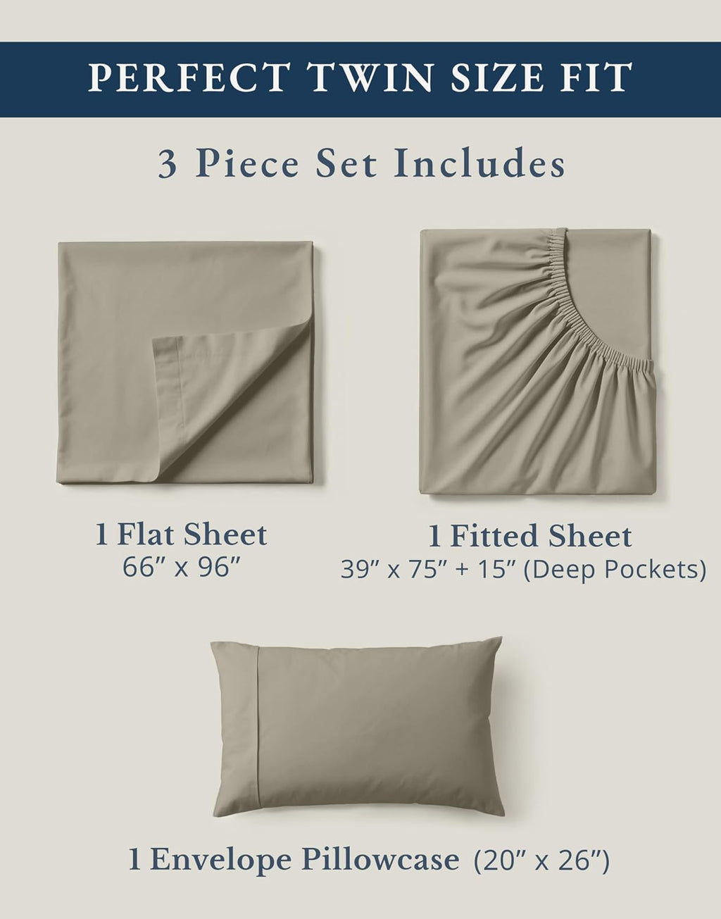 LaneLinen LANE LINEN 100% Organic Cotton Sheets Twin Size, Soft & Comfy Mercerized Fully Elasticized Naturally Temperature Regulating Susta…