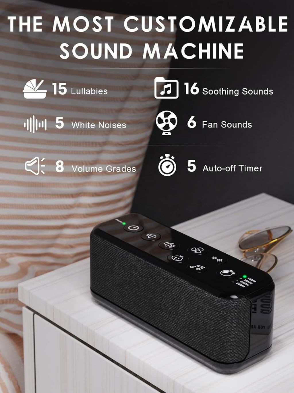 OnLyee White Noise Machine for Office Privacy, Rechargeable Sound Machine for Sleeping Adults, 42 Non-Looping Sounds with Rain Sounds…