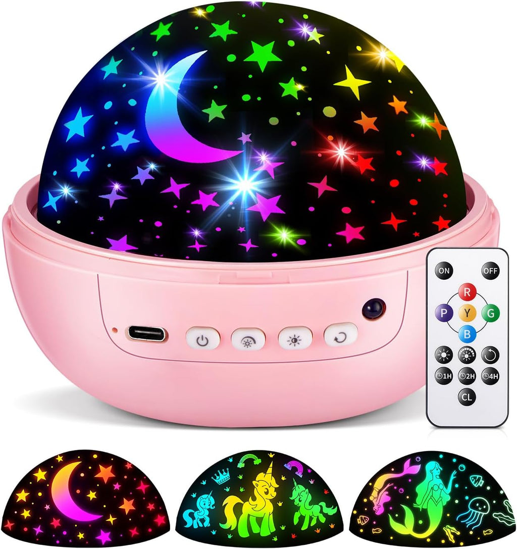 COOLNIGHT Unicorn Night Light Star Projector for Kids, 3 Films+93 Colors Kids Projector Night Light,360° Rotating All Night…