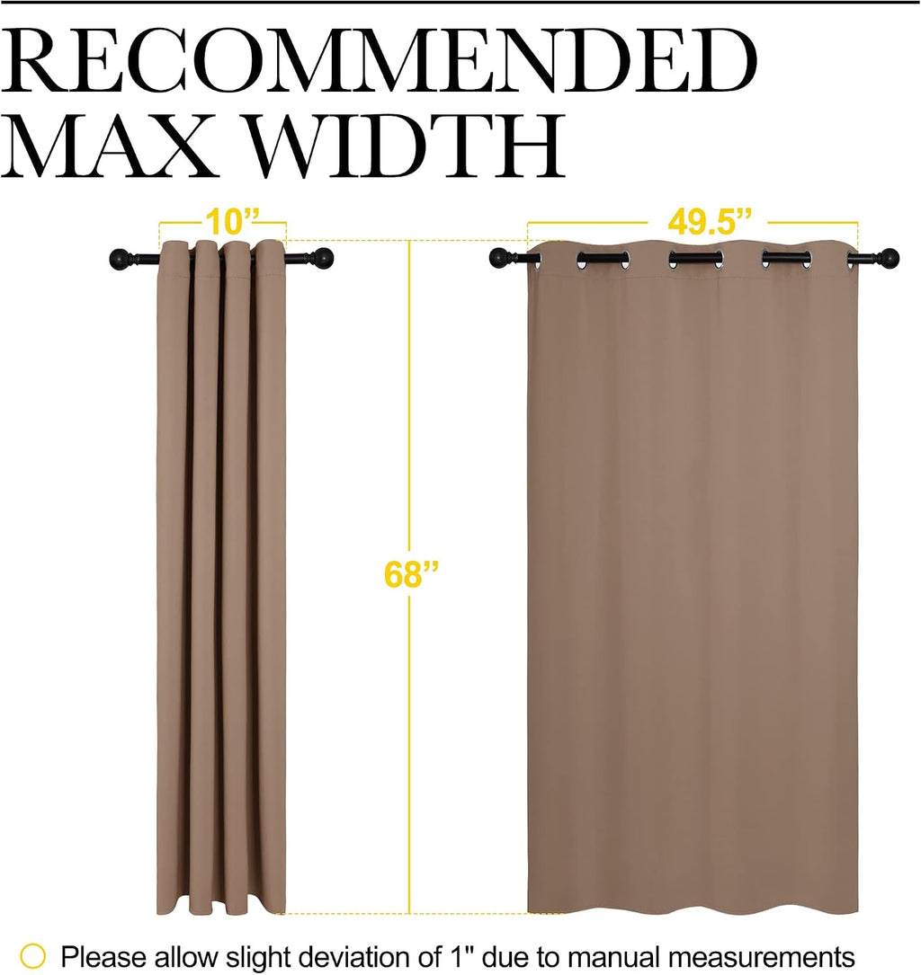 NICETOWN Blackout Window Curtains and Drapes for Kitchen, Window Treatment Thermal Insulated Solid Grommet Blackout Drapery Panels (Set…