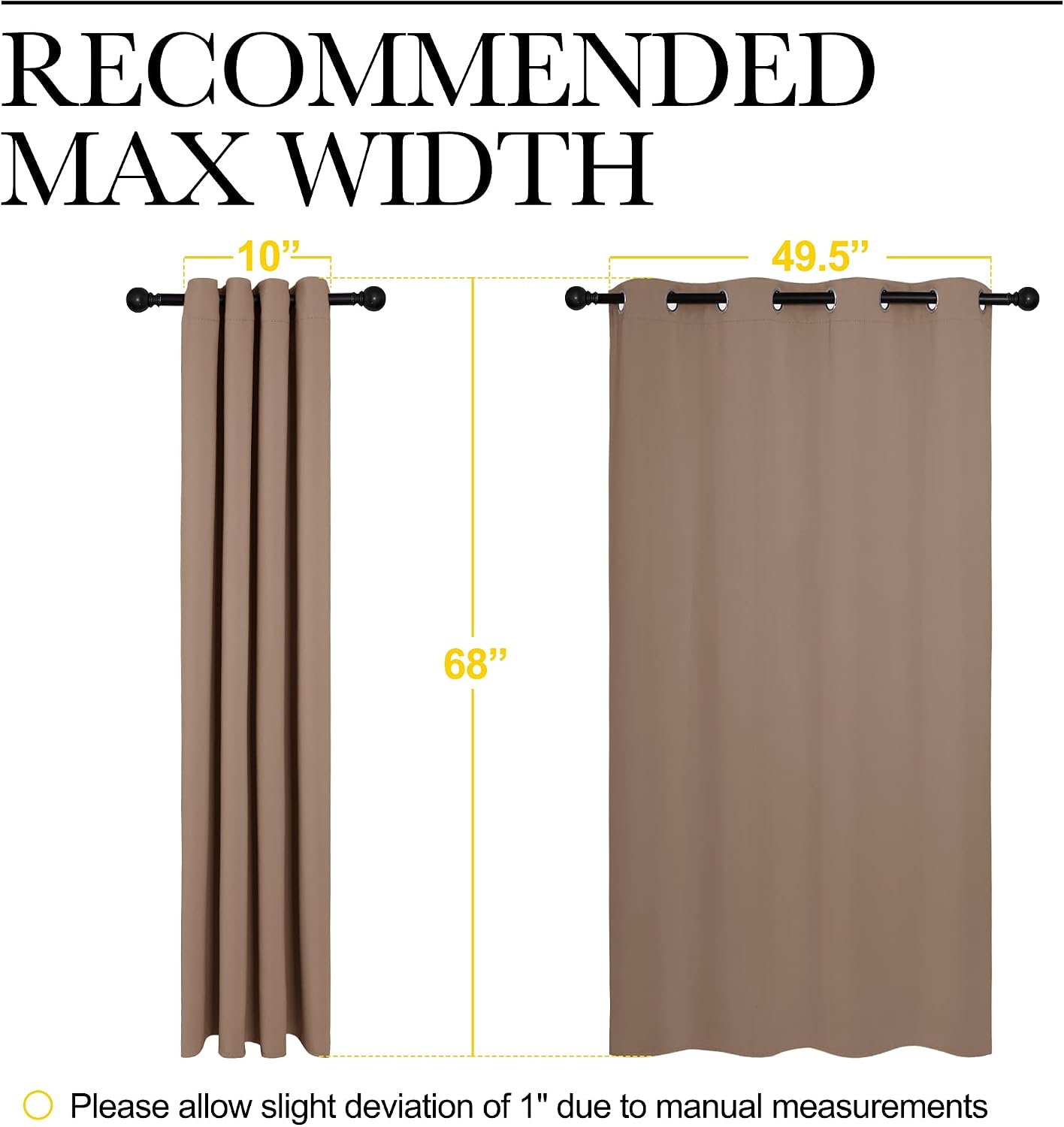 NICETOWN Blackout Window Curtains and Drapes for Kitchen, Window Treatment Thermal Insulated Solid Grommet Blackout Drapery Panels (Set…