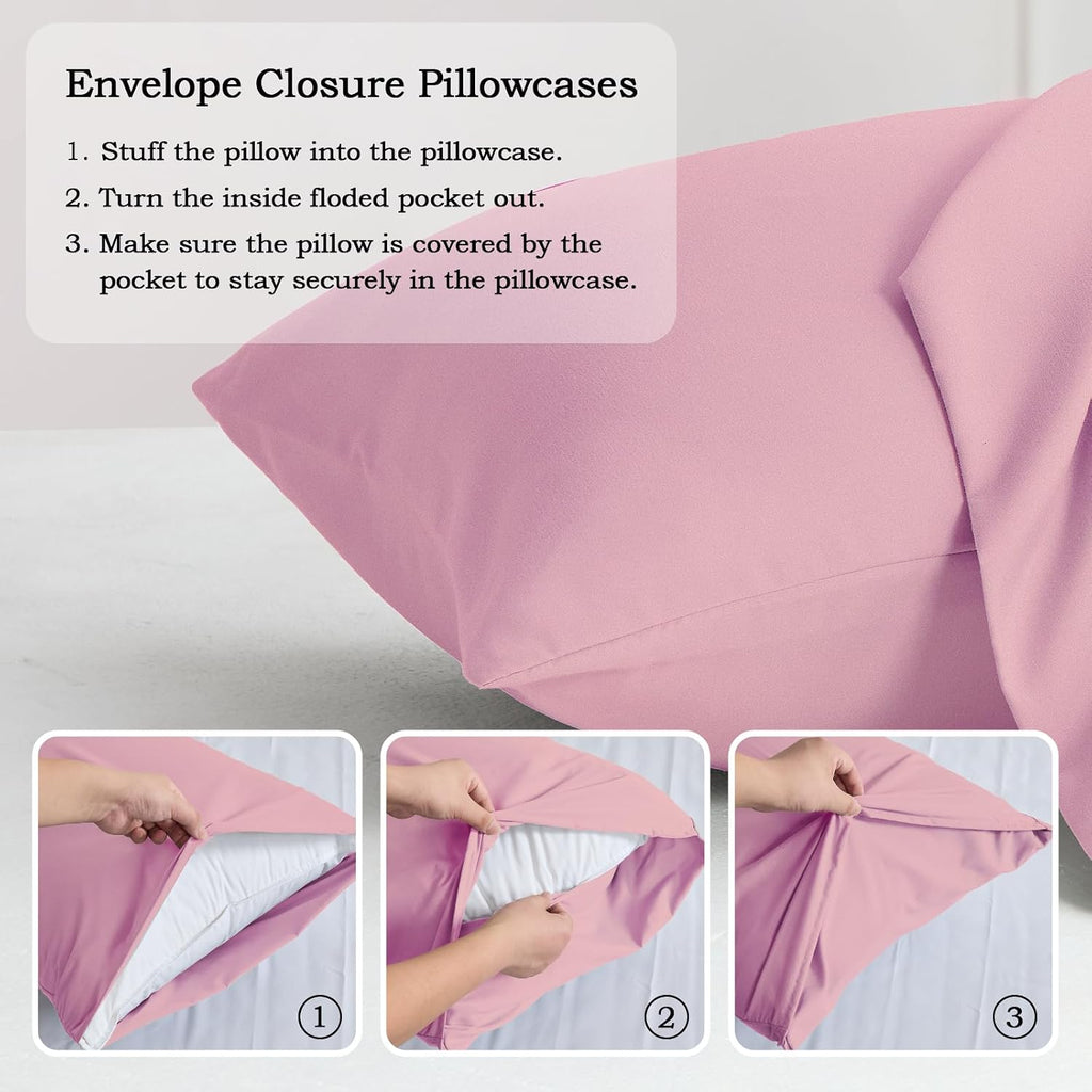 QJFabricCO Q&J Fabric Co. Body Pillow Pillowcase Set of 2, Brushed Microfiber 20x54 Pillow Cases, Soft, Wrinkle-Free, Fade-Resistant, Pillow…