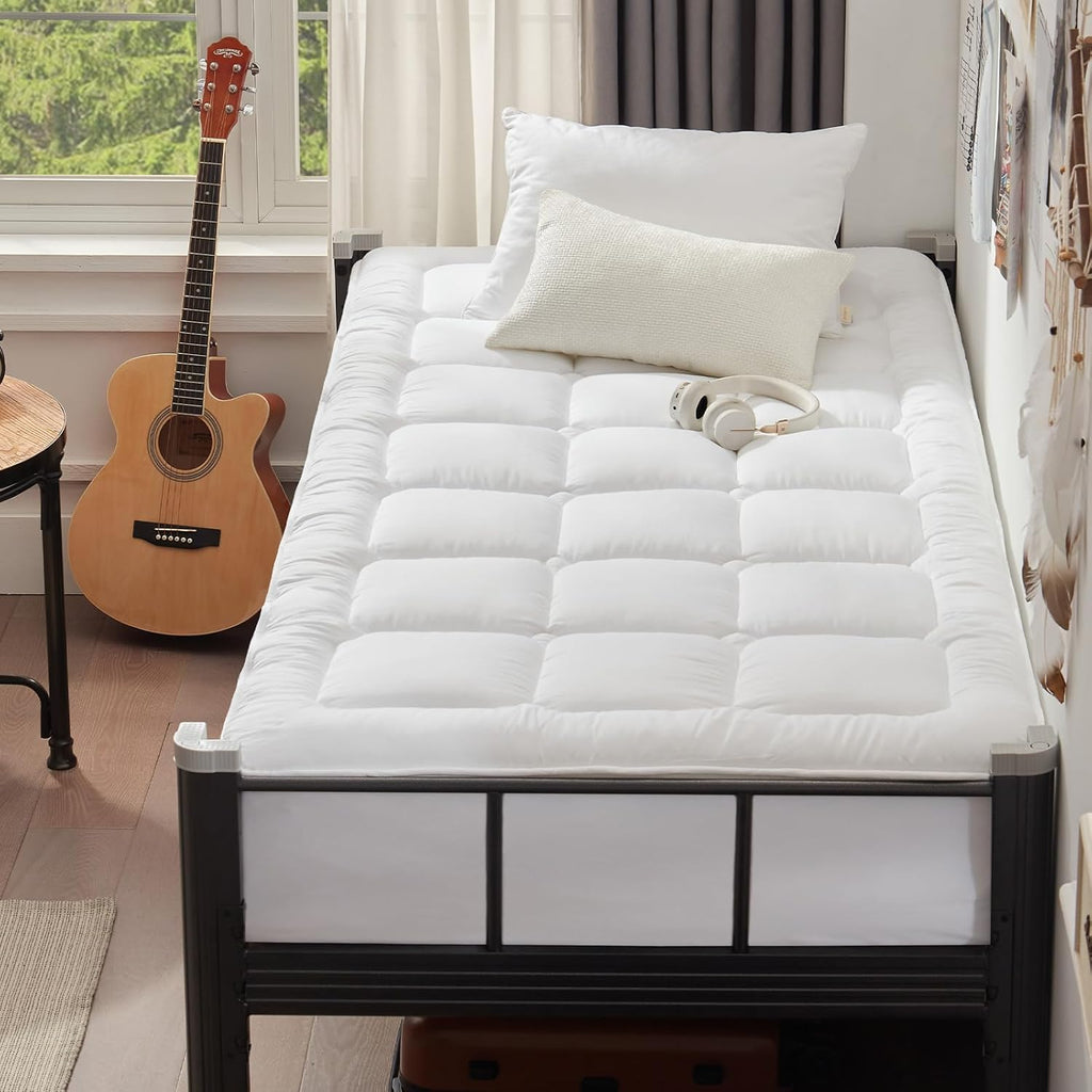 Unilibra Twin XL Size Mattress Pad Cooling Rayon from Bamboo, Quilted Fitted Mattress Protector Pillow Top Mattress Cover with Deep Pocket…