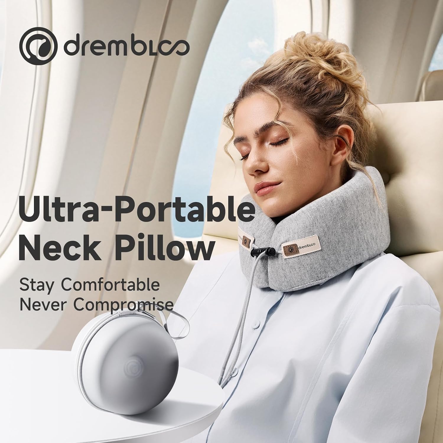 Neck Pillow Airplane, CertiPUR-US® BASF Memory Foam Travel Pillows with Comfortable Breathable Cover, Ergonomic Design Compact Airplane…