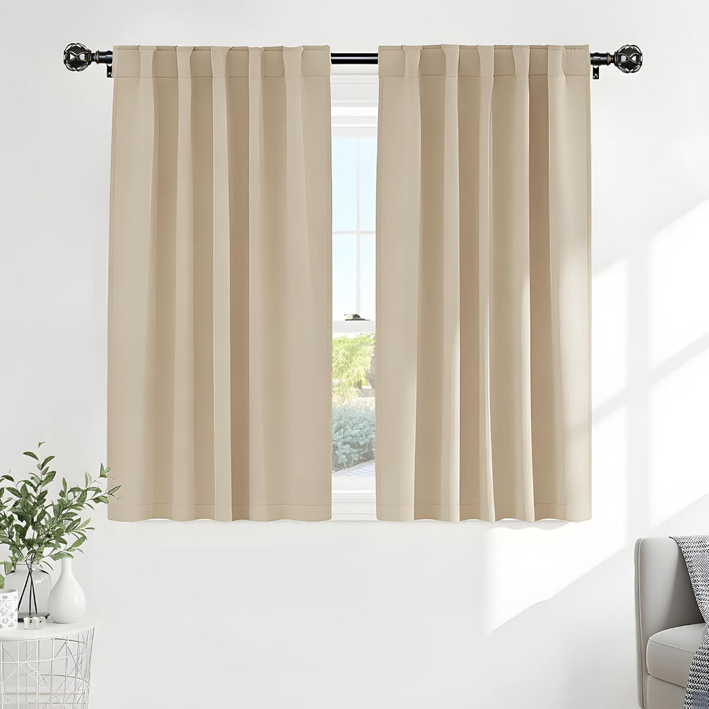 Ponydance PONY DANCE Window Curtains Drapes - Energy Saving Back Tab/Rod Pocket Room Darkening Thermal Curtain Draperies Heavy-Duty for Kit…