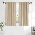 Ponydance PONY DANCE 75% Light Blocking Curtains 48 inch Long for Short Small Window, Rod Pocket/Back Tab Thermal Insulated Room Darkening…