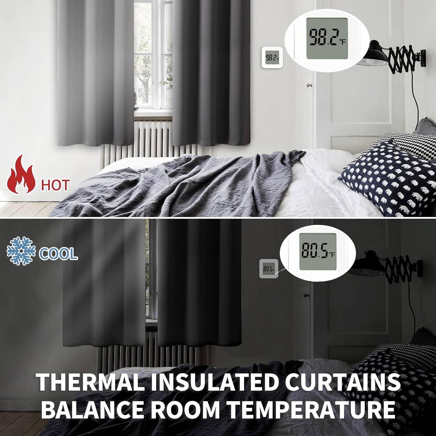 BGment Blackout Curtains for Bedroom - Grommet Thermal Insulated Room Darkening Curtains for Living Room, Set of 2 Panels (52 x 72 Inch, Da…