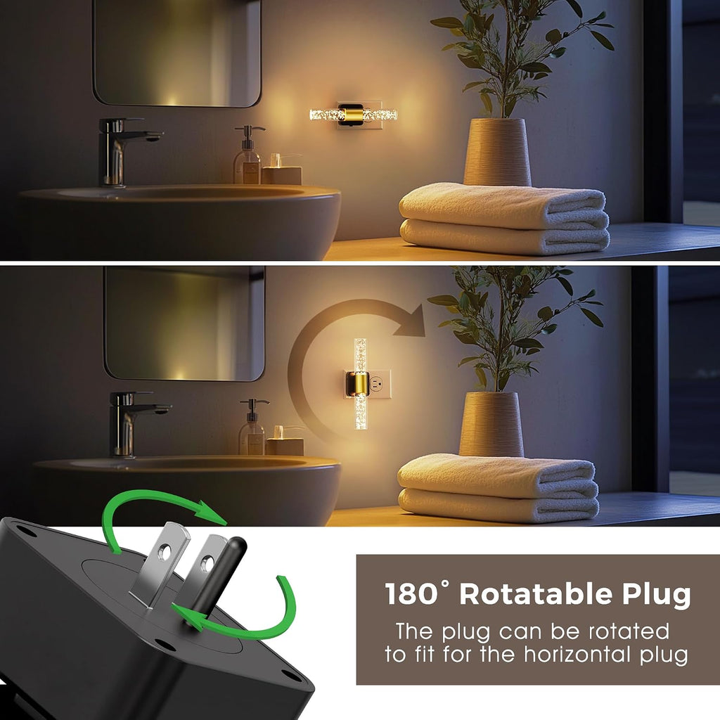 L LOHAS LED Rotating Night Light, Night Lights Plug into Wall, Auto Light Sensor Nightlight Dimmable 100LM, 3000K Soft Light, LED Acrylic…