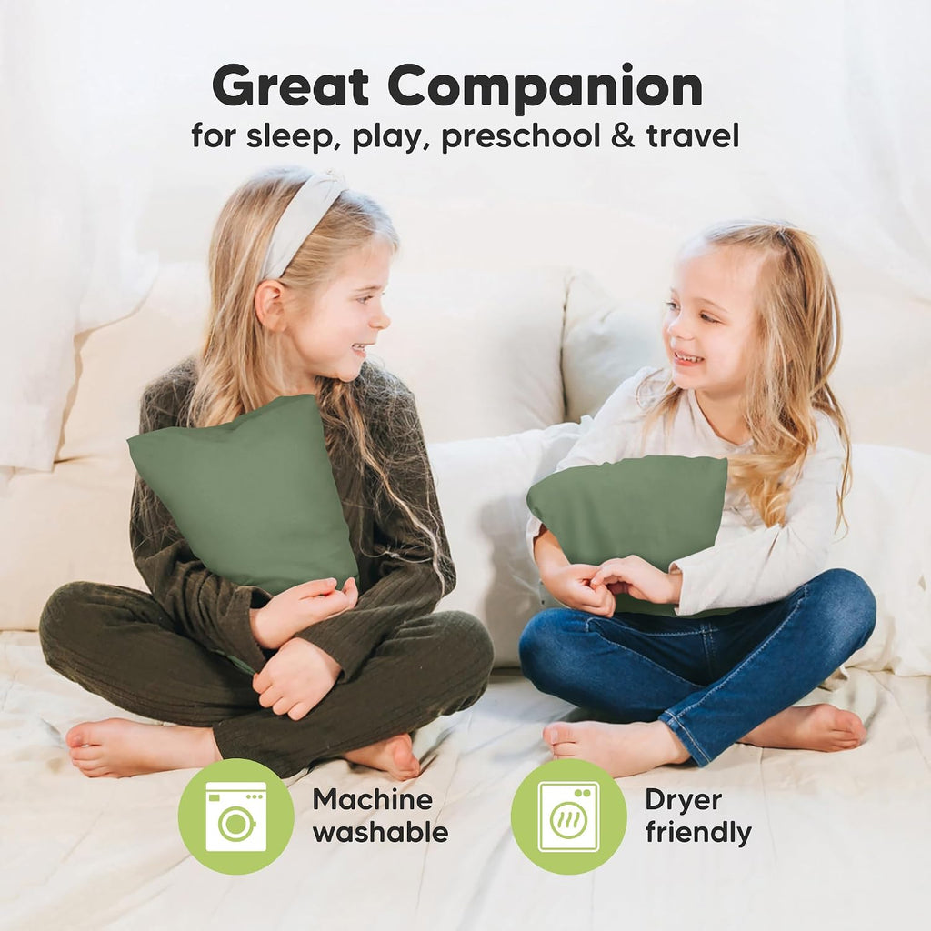 Mini Toddler Pillow with Pillowcase - 9x13 My Little Dreamy Travel Kids Pillow for Sleeping, Toddler Bed, Small, Tiny, Organic Cotton…