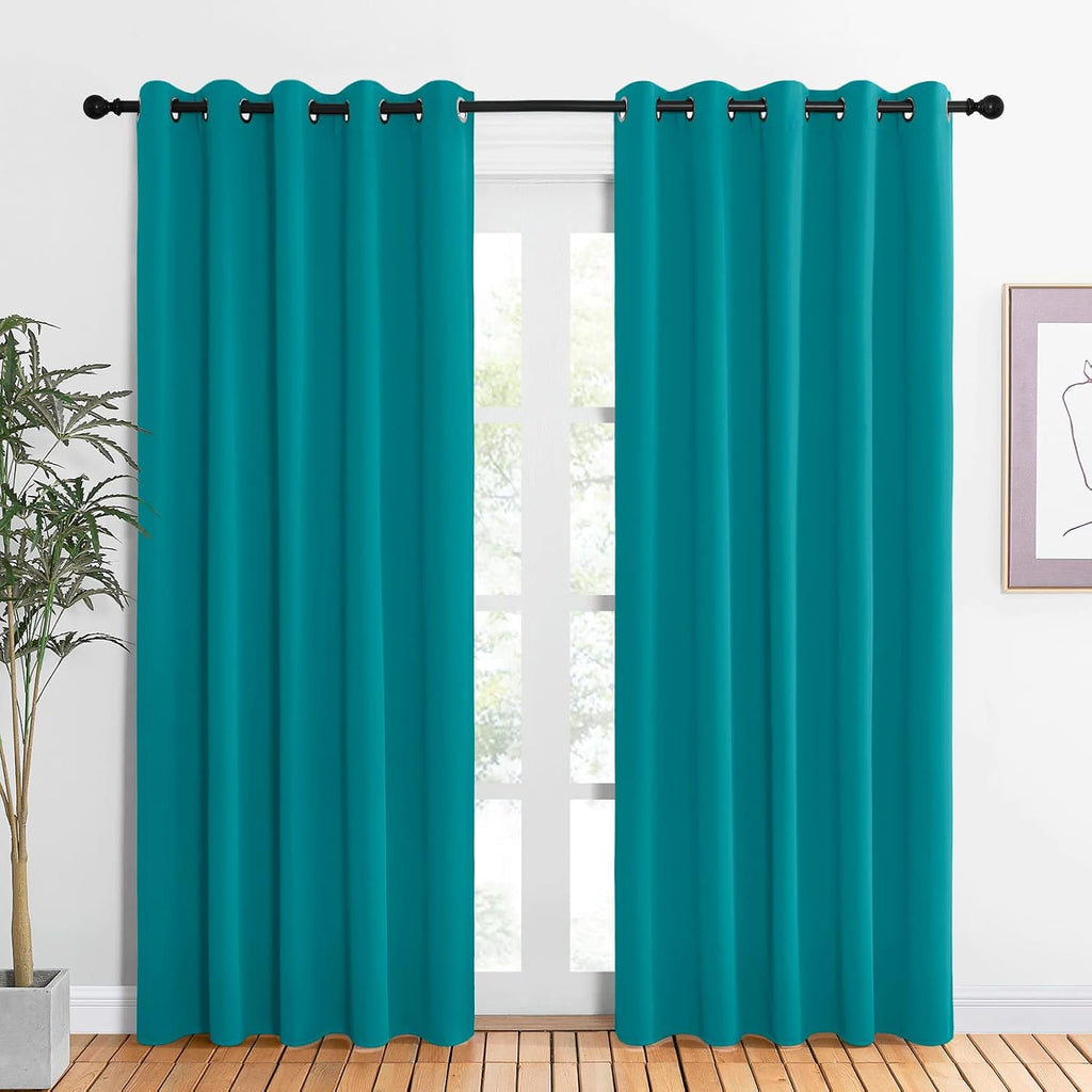 NICETOWN Blackout Draperies Curtains for Kids Room, Window Treatment Thermal Insulated Solid Grommet Blackout Drape Panels for Bedroom…