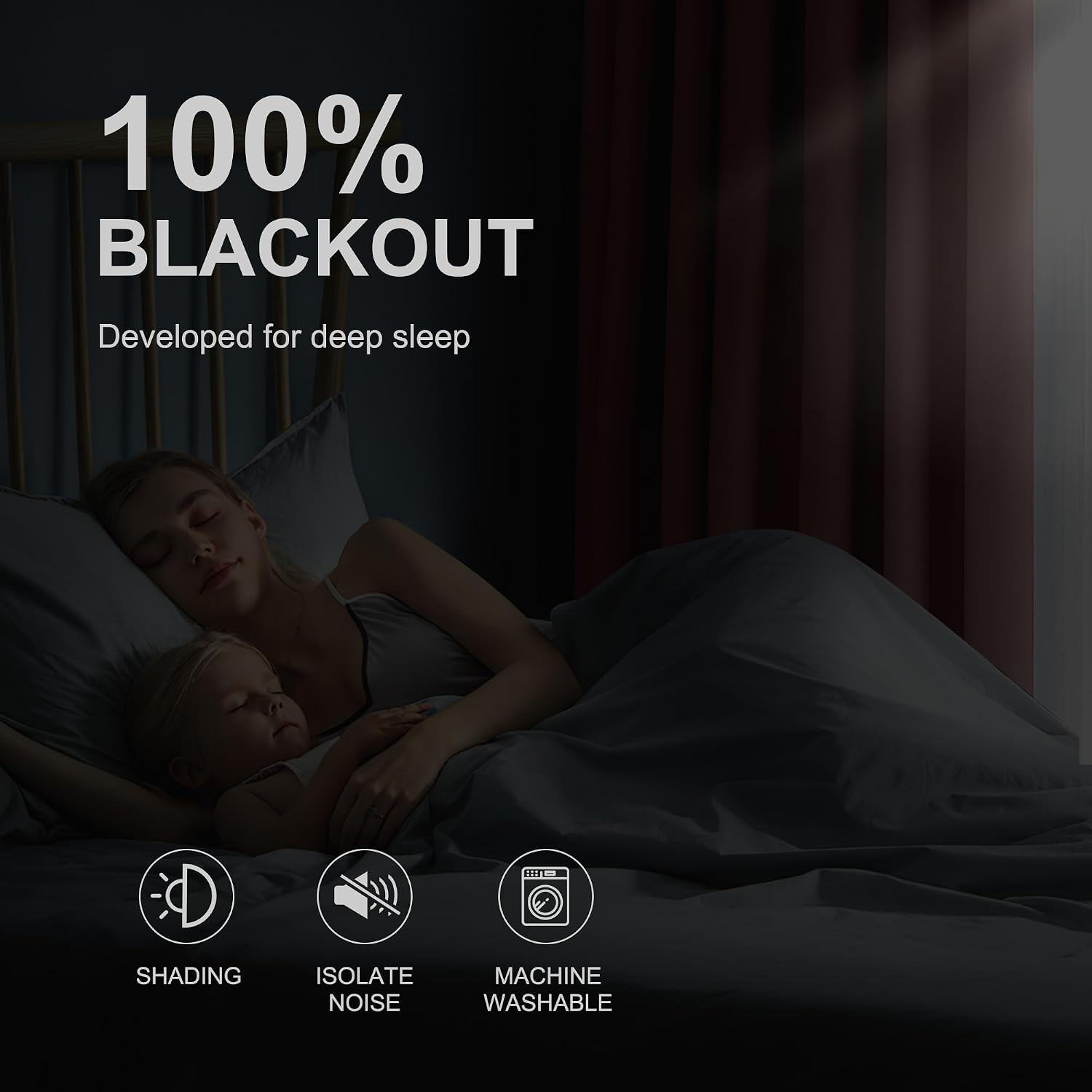 NICETOWN 100% Blackout Nursery Curtains 63 Inch Length for Kids Baby, Privacy Thermal Insulated Grommet Window Drapes for Play Room…