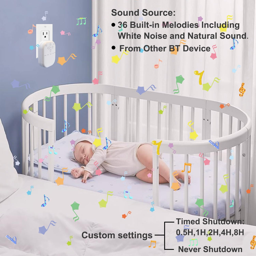 White Noise Machine, Wireless Connect with 36 Relaxing Sounds Including Nature and White Noise, Small Speaker for Home, Office, Hotel…