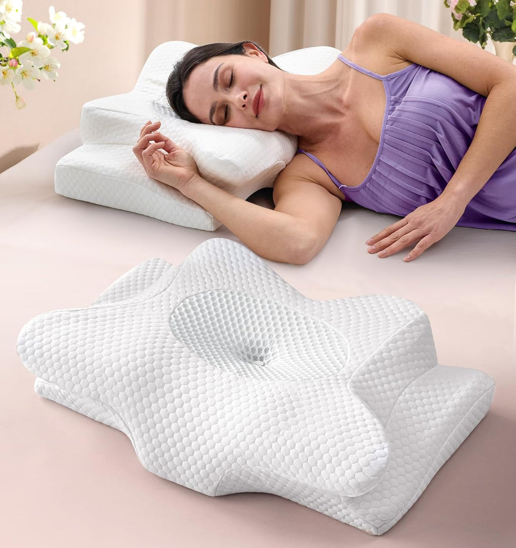 Emircey Dream Without Pain Cervical Neck Pillow for Sleeping, Ergonomic Side Sleeper Pillows for Adults, Cooling Orthopedic Pillow for Neck…