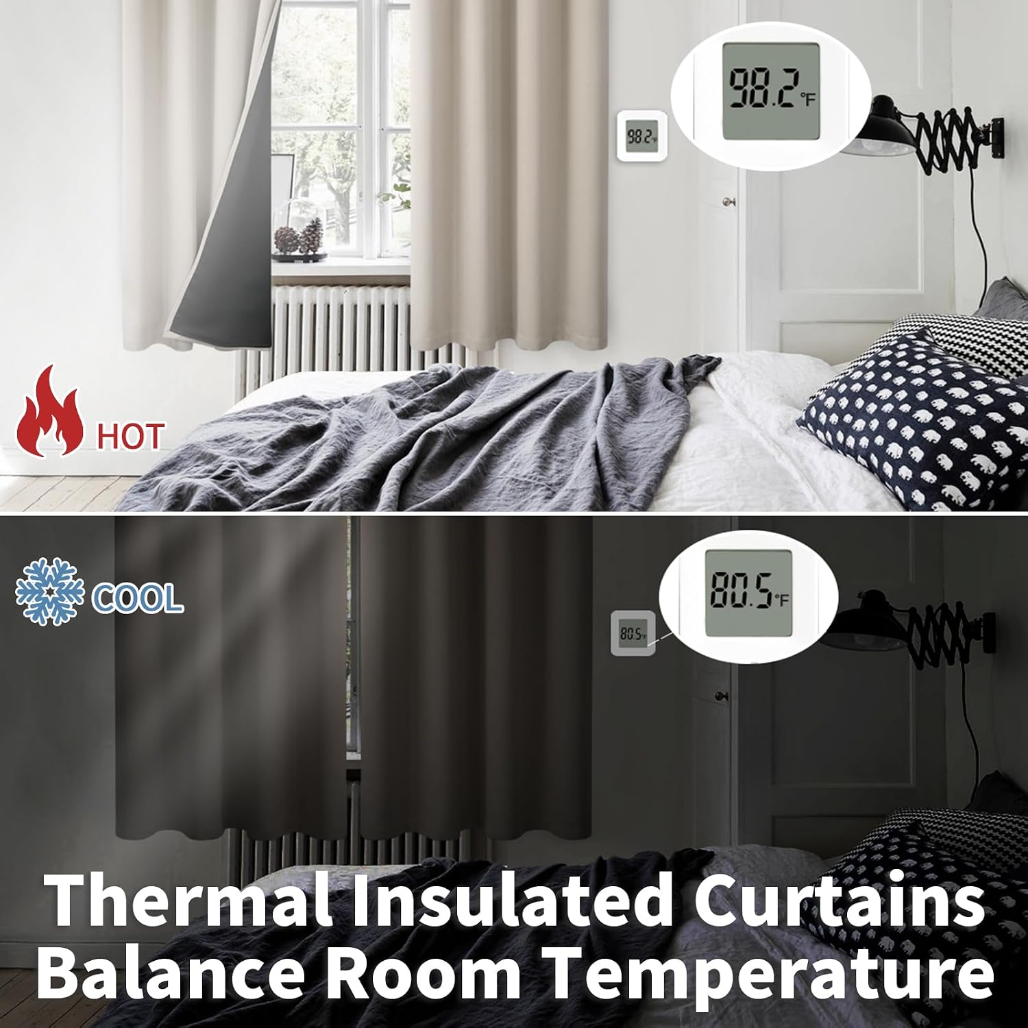 BGment Thermal Insulated 100% Blackout Curtains for Bedroom with Black Liner, Double Layer Full Room Darkening Noise Reducing Grommet Curta…