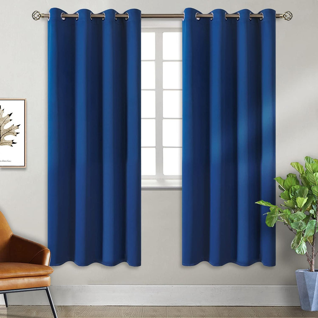 BGment Blackout Curtains for Bedroom - Grommet Thermal Insulated Room Darkening Curtains for Living Room, 46 x 72 Inch, 2 Panels, Royal Blu…