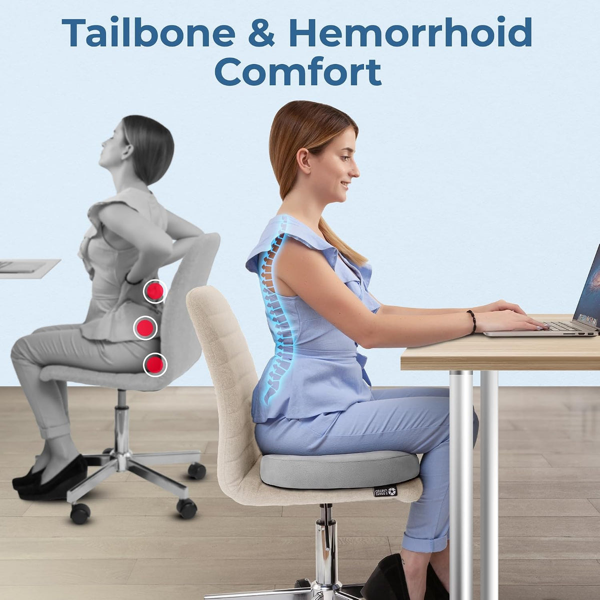 5Starsunited 5 STARS UNITED Donut Pillow Hemorrhoid Tailbone Cushion – Large Floor Cushion for – Coccyx, Prostate, Sciatica, Pelvic Floor,…