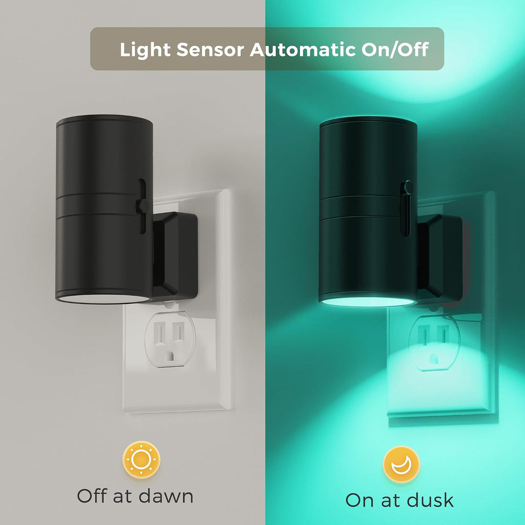L LOHAS LED Night Light with Remote,[2Pack] Night Lights Plug into Wall, RGB Color Changing Nightlight with Light Sensor, Nightlights for…