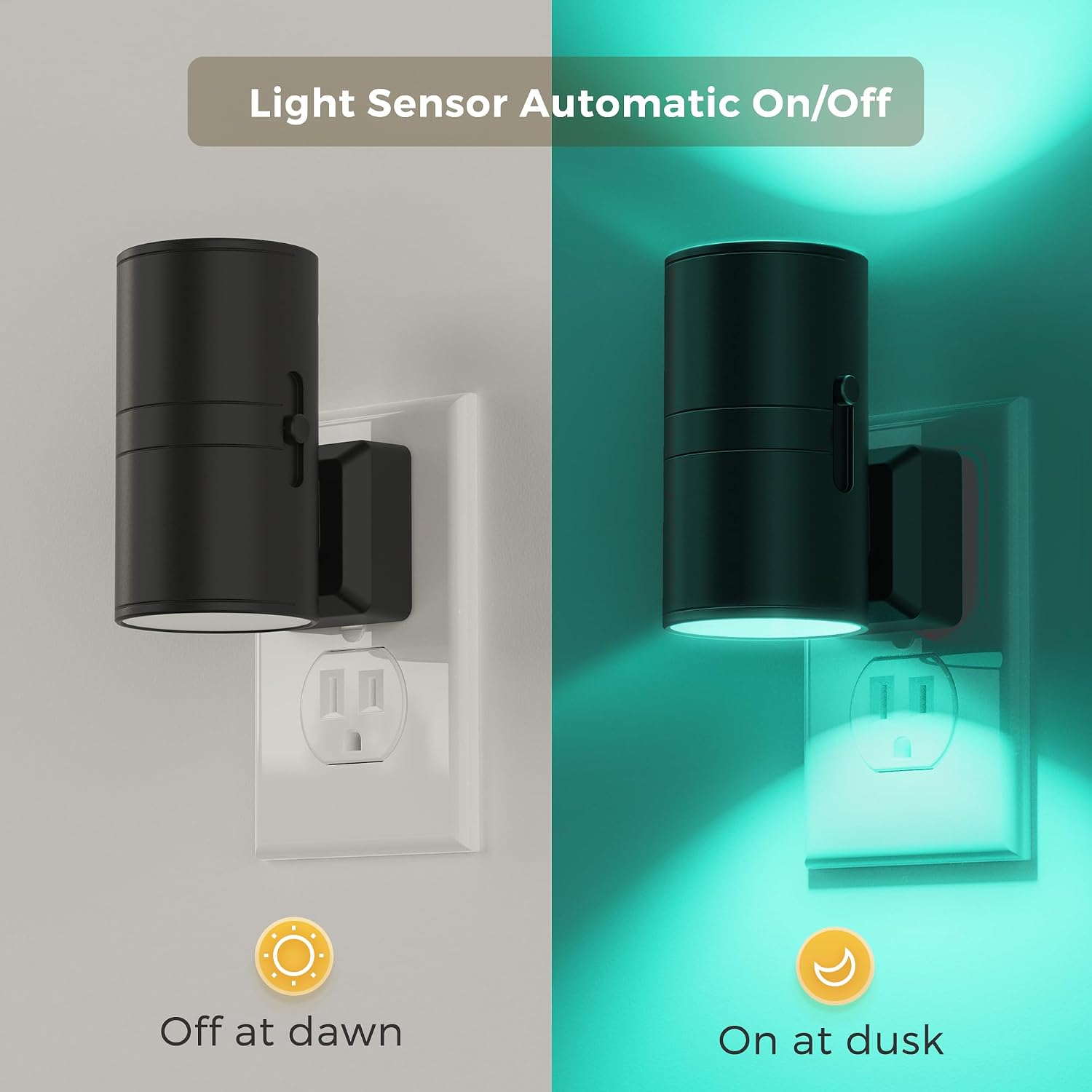 L LOHAS LED Night Light with Remote, Night Lights Plug into Wall, RGB Color Changing Nightlight with Light Sensor, Nightlights for Kids…