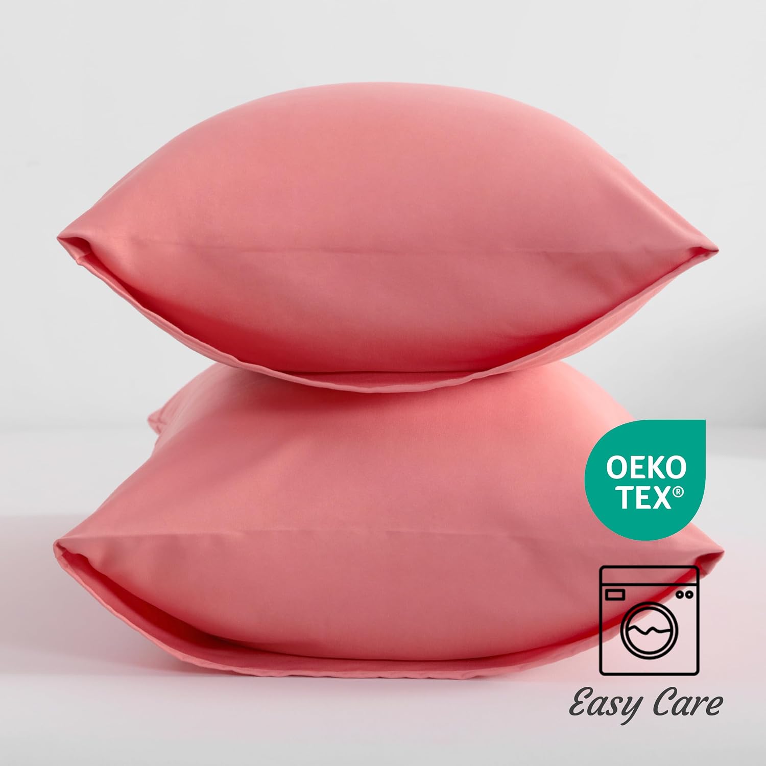 Ntbay King Pillow Cases Set of 2, 2 Pack Brushed Microfiber 20x40 Pillow Cases, Soft, Wrinkle, Fade, Stain Resistant Coral Pink Pillow Case…