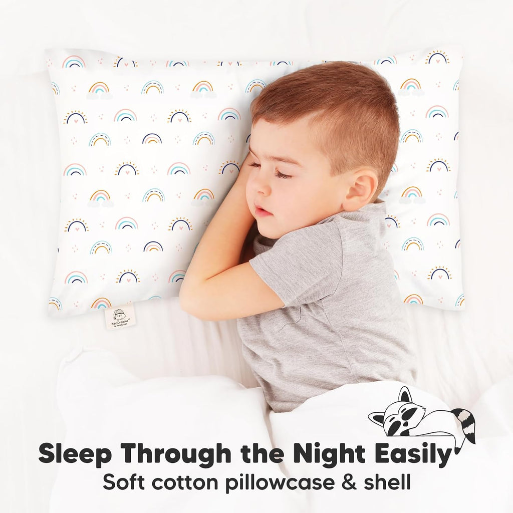 KeaBabies Toddler Pillow with Pillowcase, Jumbo 14X20 - Soft Organic Cotton Toddler Pillows for Sleeping - Machine Washable - Perfect for…