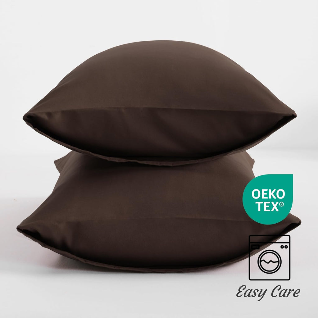Ntbay Toddler Pillow Cases Set of 2, 2 Pack Brushed Microfiber 14x20 Pillow Cases, Soft, Wrinkle, Fade, Stain Resistant Dark Brown Pillow C…